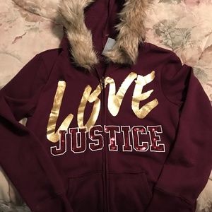 Justice zip up hoodie